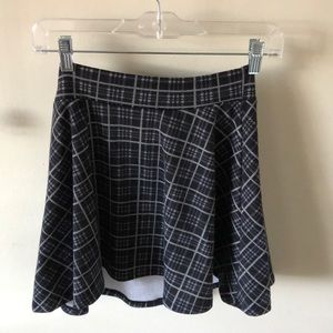 Plaid Black, White, and Navy Full Tilt Skirt
